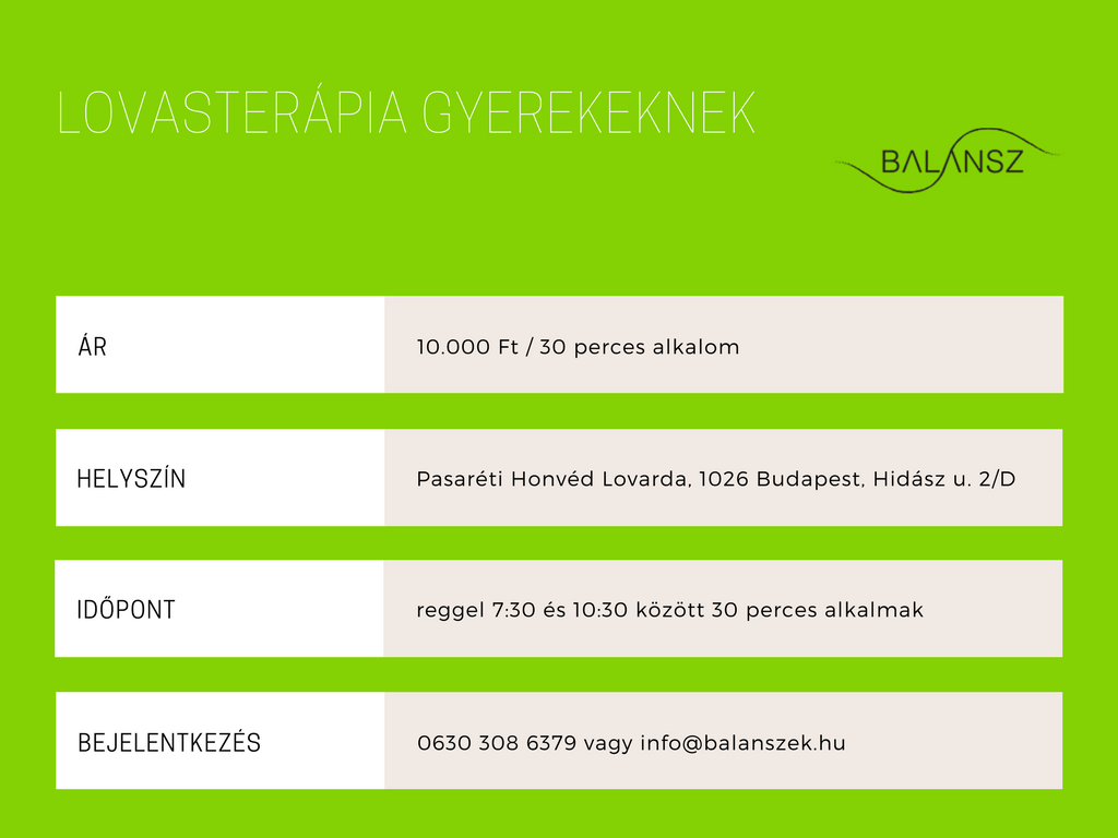 Lovasterápia adatok